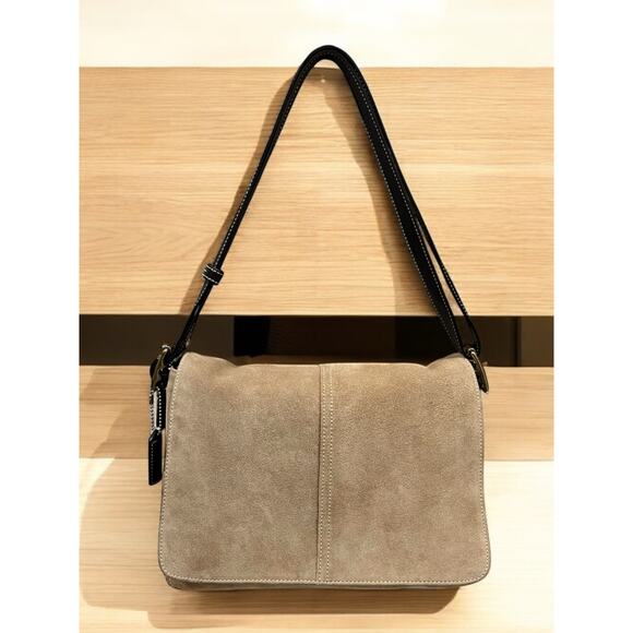 Vintage Coach 9578 Suede Crossbody Flap Bag - Picture 12 of 12